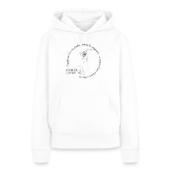 avoir de l'humour N2 - Sweat à capuche Premium bio Femme - blanc - Devant - Julia (174cm)