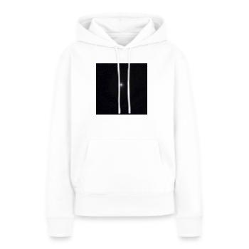 Lune avec anneau - Sweat à capuche Premium bio Femme - blanc - Devant - Julia (174cm)