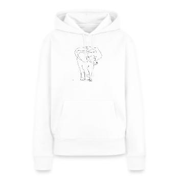 Elephant - Un dessin au trait / Art au trait - Sweat à capuche Premium bio Femme - blanc - Devant - Julia (174cm)