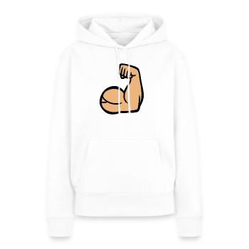 muskulöser Arm - Frauen Premium Bio Hoodie - Weiß - Vorne - Julia (174cm)
