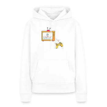 Save the Planet - Frauen Premium Bio Hoodie - Weiß - Vorne - Julia (174cm)