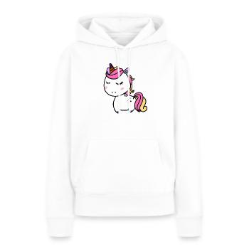 Licorne - Sweat à capuche Premium bio Femme - blanc - Devant - Julia (174cm)