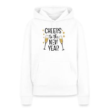 Vive la nouvelle année - Sweat à capuche Premium bio Femme - blanc - Devant - Julia (174cm)
