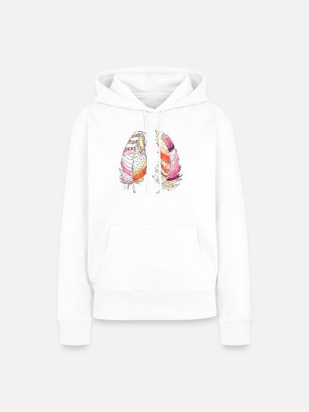 Feder - Frauen Premium Bio Hoodie - Weiß