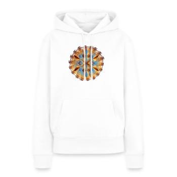 Wirbelstern - Stern aus Wirbeln - Frauen Premium Bio Hoodie - Weiß - Vorne - Julia (174cm)