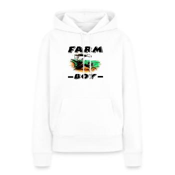 Ferme - Sweat à capuche Premium bio Femme - blanc - Devant - Julia (174cm)