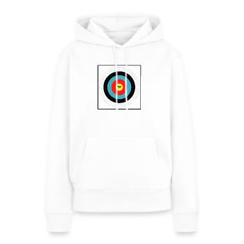 Schützen-Zielgruppe - Frauen Premium Bio Hoodie - Weiß - Vorne - Julia (174cm)