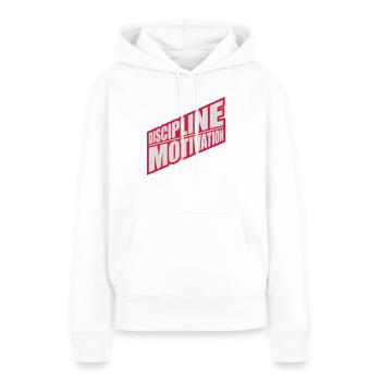Citation de discipline sur la motivation - Sweat à capuche Premium bio Femme - blanc - Devant - Julia (174cm)