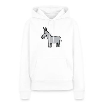 Illustration de l’âne - Sweat à capuche Premium bio Femme - blanc - Devant - Julia (174cm)