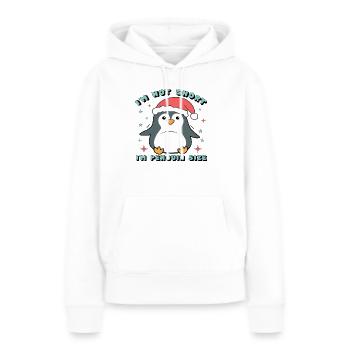 I´m not Short I´m Penguin Size - Frauen Premium Bio Hoodie - Weiß - Vorne - Julia (174cm)