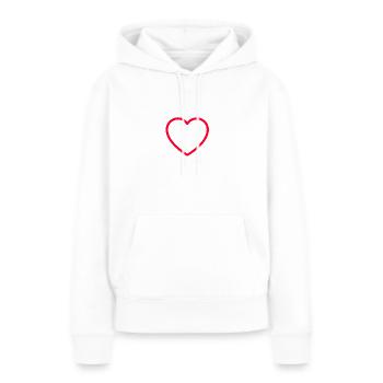 Rotes Herz Umrandung - Frauen Premium Bio Hoodie - Weiß - Vorne - Julia (174cm)