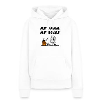 Ferme - Sweat à capuche Premium bio Femme - blanc - Devant - Julia (174cm)