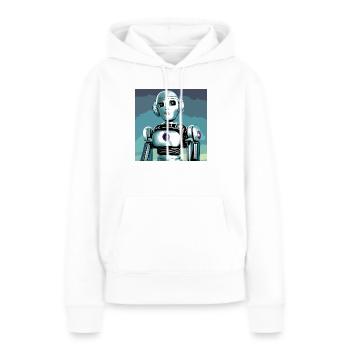 Robot, androïde, cyborg, science-fiction - Sweat à capuche Premium bio Femme - blanc - Devant - Julia (174cm)