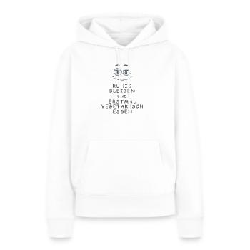 Vegetarisch essen - Frauen Premium Bio Hoodie - Weiß - Vorne - Julia (174cm)