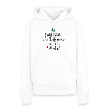 N’oubliez jamais la différence que vous faites - Sweat à capuche Premium bio Femme - blanc - Devant - Julia (174cm)
