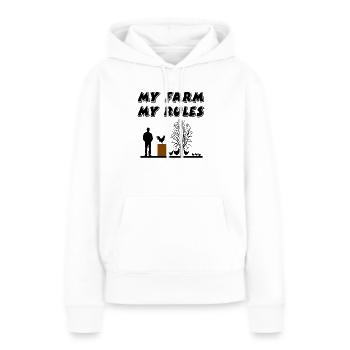 Ferme - Sweat à capuche Premium bio Femme - blanc - Devant - Julia (174cm)