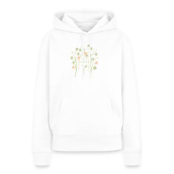 Flower - Frauen Premium Bio Hoodie - Weiß - Vorne - Julia (174cm)