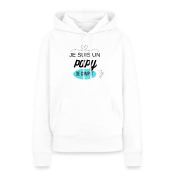 je suis un papi de compet - Sweat à capuche Premium bio Femme - blanc - Devant - Julia (174cm)