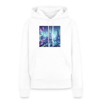 Sci Fi City - Frauen Premium Bio Hoodie - Weiß - Vorne - Julia (174cm)
