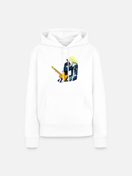 Typ mit Gitarre - Frauen Premium Bio Hoodie - Weiß