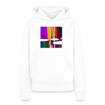 Tambours et tambours - Sweat à capuche Premium bio Femme - blanc - Devant - Julia (174cm)
