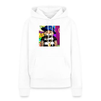 Cool Cat - Art généré par l’IA - AI Art - Sweat à capuche Premium bio Femme - blanc - Devant - Julia (174cm)