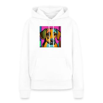 Chien Pop Art - Sweat à capuche Premium bio Femme - blanc - Devant - Julia (174cm)