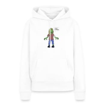 Zombie Brains and makeup - Women’s Premium Organic Hoodie - white - Front - Julia (174cm)