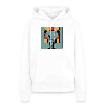 Éléphant Pop Art - Sweat à capuche Premium bio Femme - blanc - Devant - Julia (174cm)