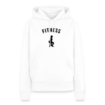 fitness - Sweat à capuche Premium bio Femme - blanc - Devant - Julia (174cm)