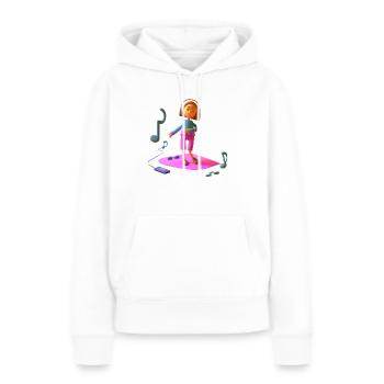 MUSIQUE DRÔLE 013 - Sweat à capuche Premium bio Femme - blanc - Devant - Julia (174cm)