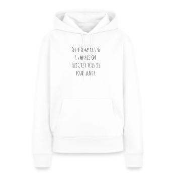 cette semaine tous les jours lundi - Sweat à capuche Premium bio Femme - blanc - Devant - Julia (174cm)