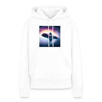 Créativité cosmique 2 - Sweat à capuche Premium bio Femme - blanc - Devant - Julia (174cm)