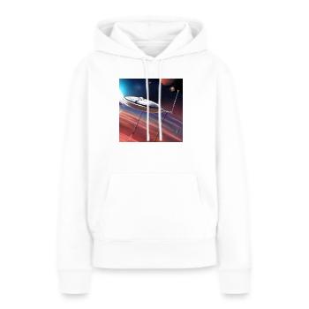 Cosmic Creativity 3 - Frauen Premium Bio Hoodie - Weiß - Vorne - Julia (174cm)
