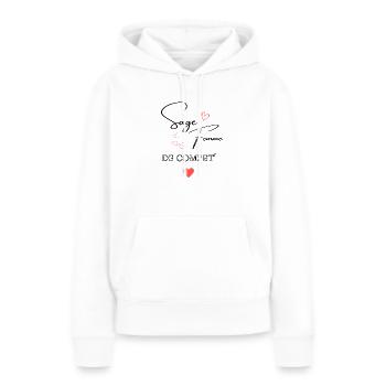 sage femme de competition - Sweat à capuche Premium bio Femme - blanc - Devant - Julia (174cm)
