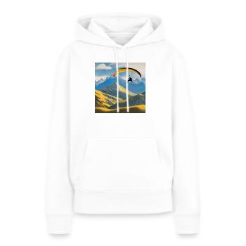 Hauts de l’Himalaya - Sweat à capuche Premium bio Femme - blanc - Devant - Julia (174cm)