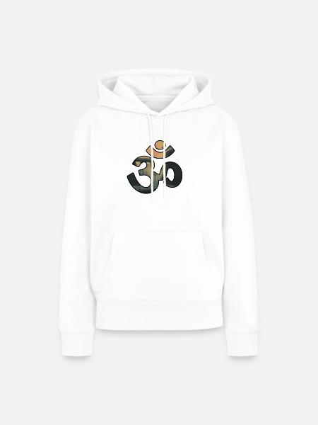 DARK JUNGLE OM - Frauen Premium Bio Hoodie - Weiß
