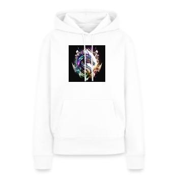 dragon mystique - Sweat à capuche Premium bio Femme - blanc - Devant - Julia (174cm)