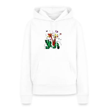 Eine Welt des Dschungels - Frauen Premium Bio Hoodie - Weiß - Vorne - Julia (174cm)
