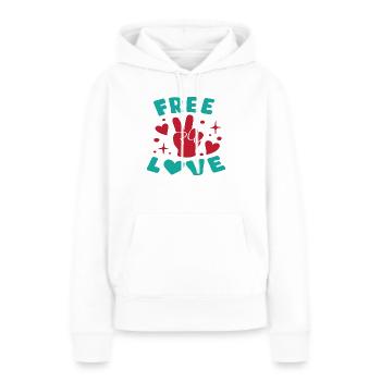 Amour libre - Sweat à capuche Premium bio Femme - blanc - Devant - Julia (174cm)