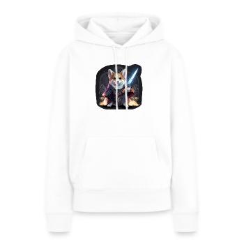 CorgiKreuz-Ritter - Frauen Premium Bio Hoodie - Weiß - Vorne - Julia (174cm)