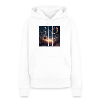 fleurs de science fiction - Sweat à capuche Premium bio Femme - blanc - Devant - Julia (174cm)