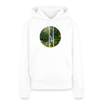 Cascade dans la forêt tropicale - Sweat à capuche Premium bio Femme - blanc - Devant - Julia (174cm)