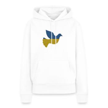 Ukraine, Guerre d’Ukraine, Guerre - Sweat à capuche Premium bio Femme - blanc - Devant - Julia (174cm)