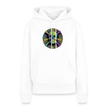 Crâne et os - Sweat à capuche Premium bio Femme - blanc - Devant - Julia (174cm)