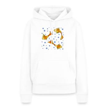 Poissons - Sweat à capuche Premium bio Femme - blanc - Devant - Julia (174cm)