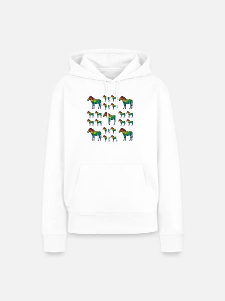 Zebras - Frauen Premium Bio Hoodie - Weiß
