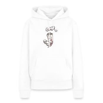 Lustiger Cartoon Joint rollt einen Joint - Frauen Premium Bio Hoodie - Weiß - Vorne - Julia (174cm)