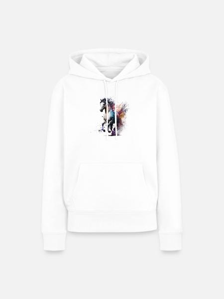 Feuriges Pferd Nr. 4 - Frauen Premium Bio Hoodie - Weiß