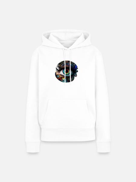 Auge 2 - Frauen Premium Bio Hoodie - Weiß
